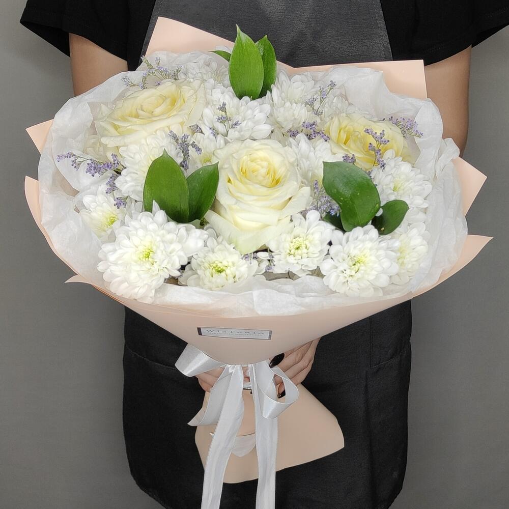 хризантемы и лилового лимониума "Нежность" хризантемы и лилового лимониума "Нежность"