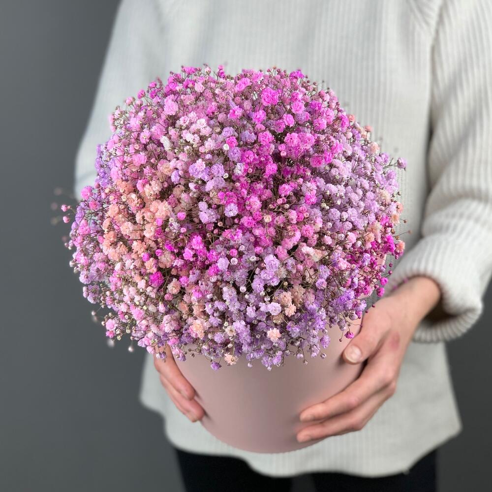 Розовая гипсофила в коробке L Розовая гипсофила в коробке L